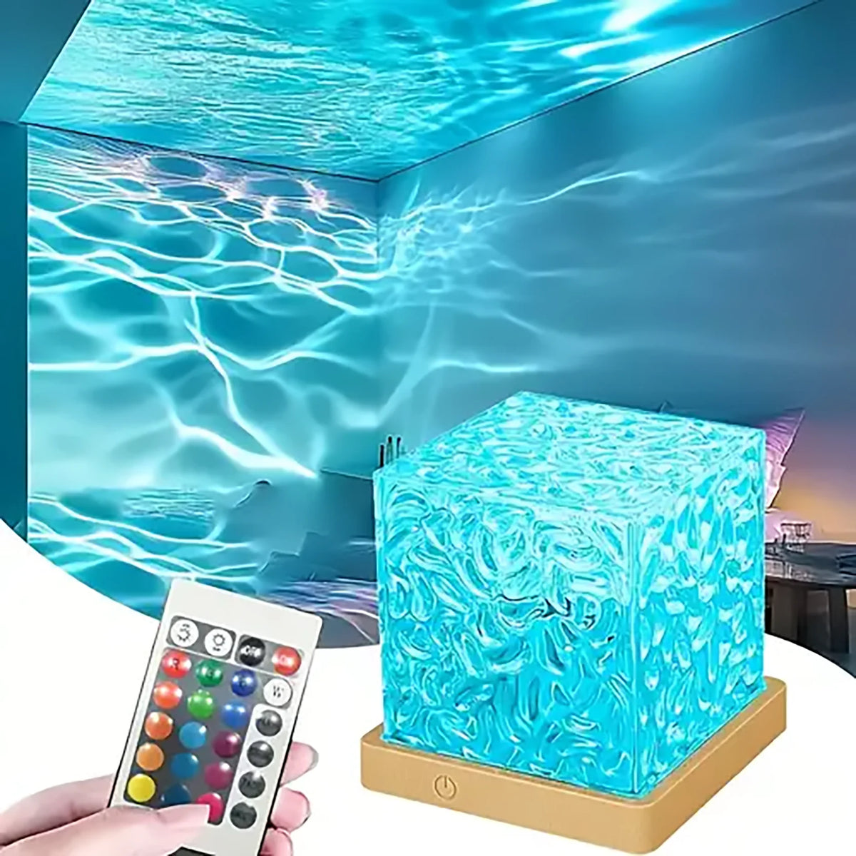 Projektor LED Ocean Wave Aurora – Efekt Falującej Wody, 16 Kolorów, Pilot